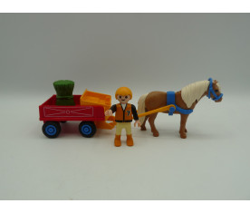 Playmobil enfant calèche poney